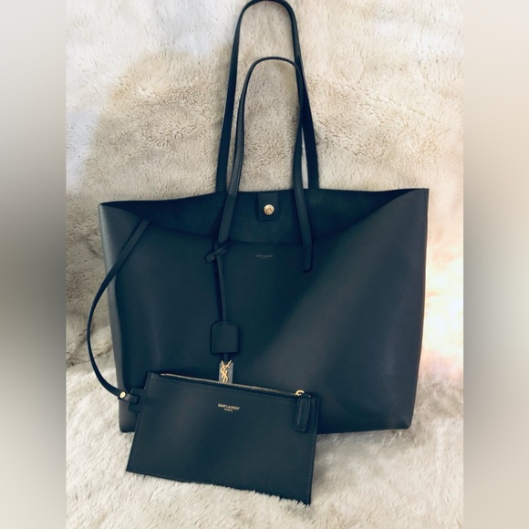 SAINT LAURENT•TOTE BAG W/WALLET•GRAY•NWOT - Picture 12 of 16